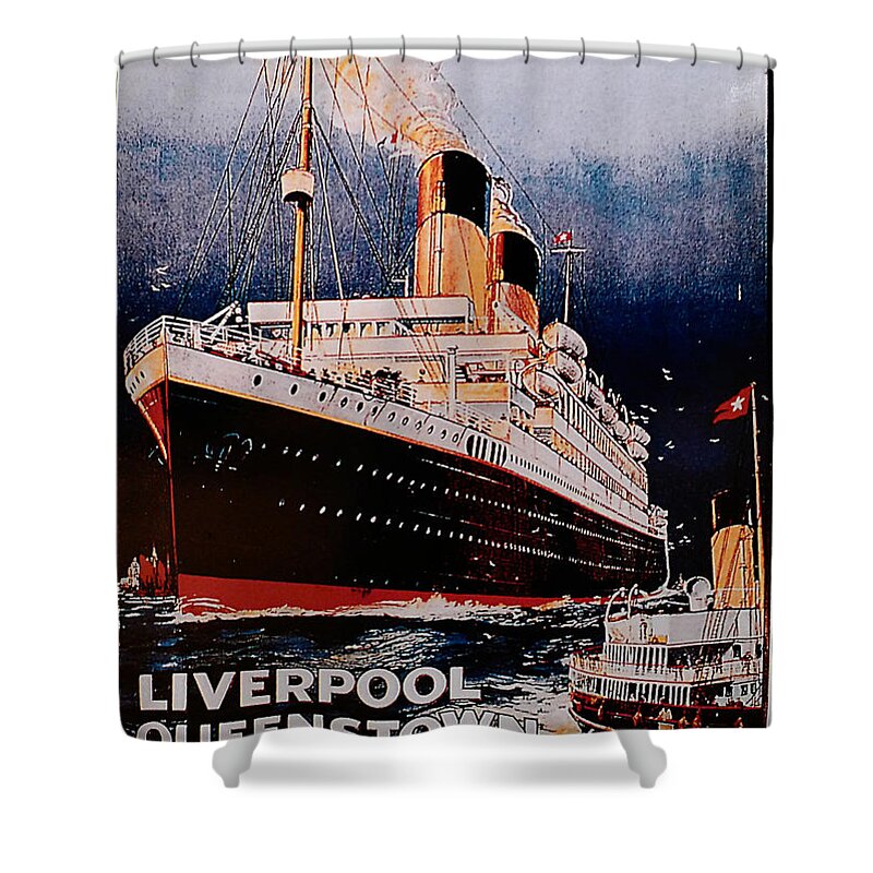 Titanic Shower Curtain featuring the photograph White Star Line Poster 1 by Richard Reeve