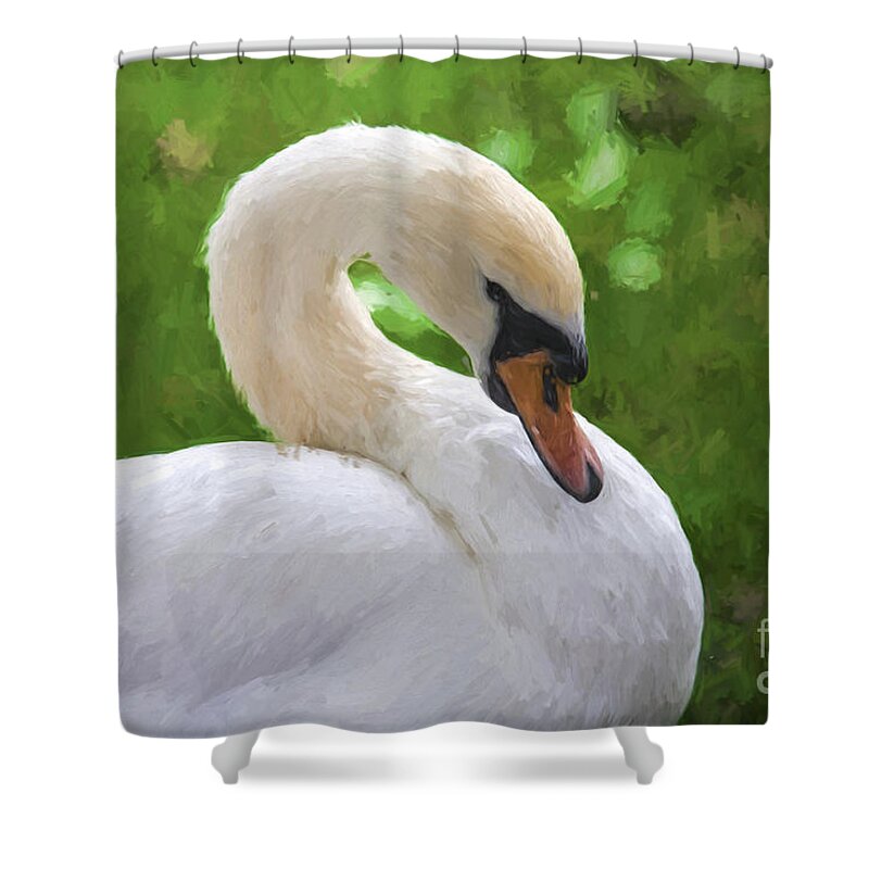 White Swan Shower Curtain featuring the photograph White swan by Sheila Smart Fine Art Photography