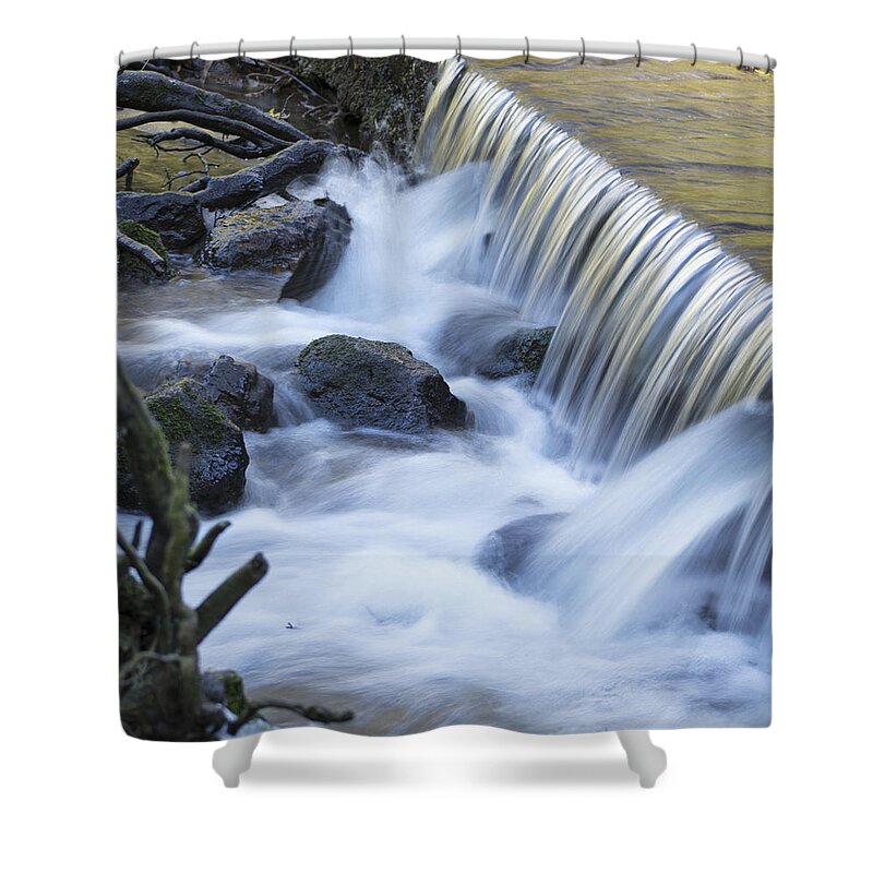 River Clwyd Shower Curtain featuring the photograph White Water by Spikey Mouse Photography
