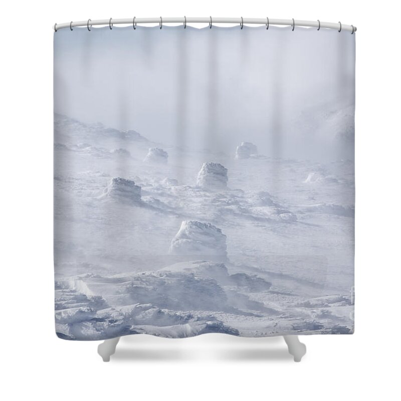 Adventure Shower Curtain featuring the photograph Whiteout - Mt Washington New Hampshire by Erin Paul Donovan