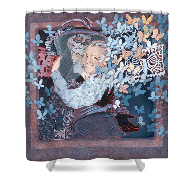 Art Scanning Shower Curtain featuring the painting Widow's Waltz 2 by Ruth Hooper