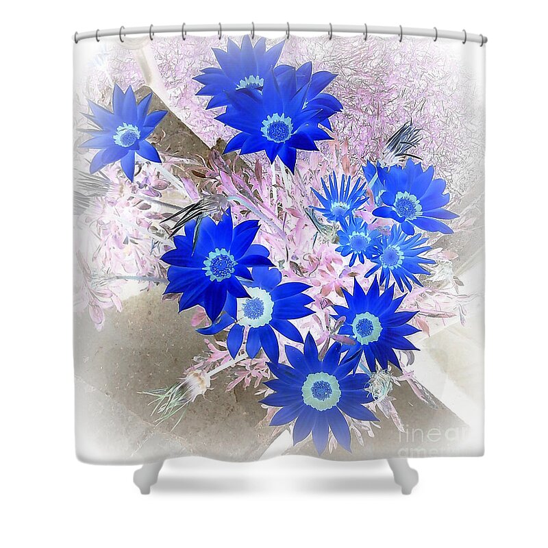 Flowers Shower Curtain featuring the photograph Wild Blue by Kenneth Clarke