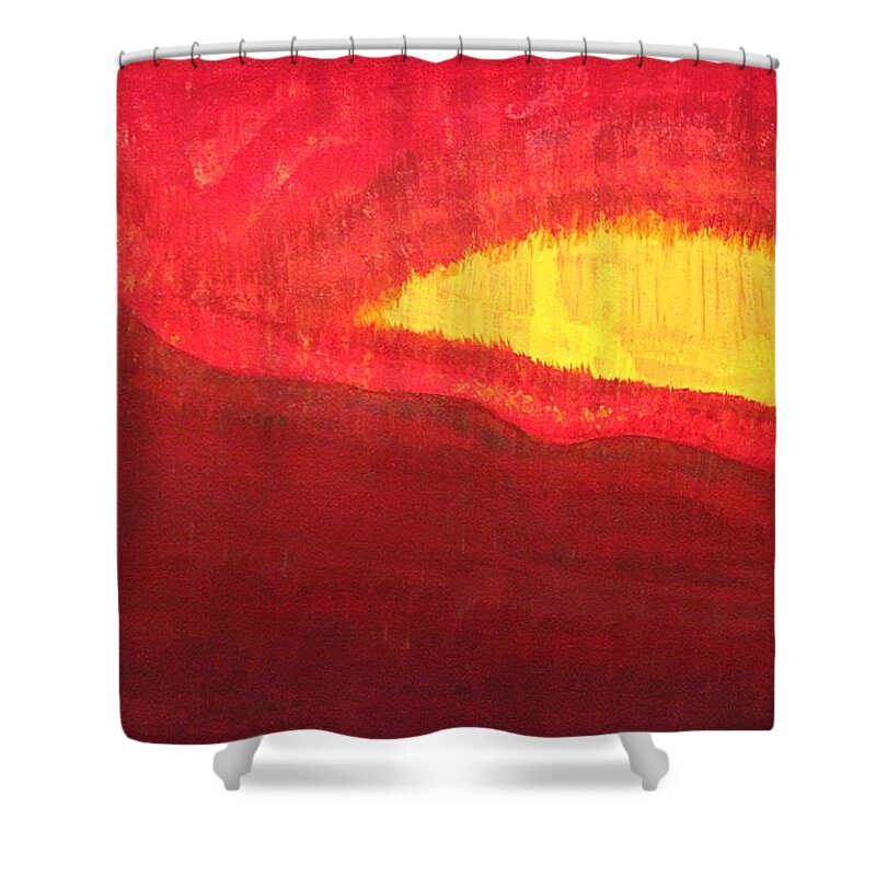 Fire Shower Curtain featuring the painting Wildfire Eye original painting by Sol Luckman
