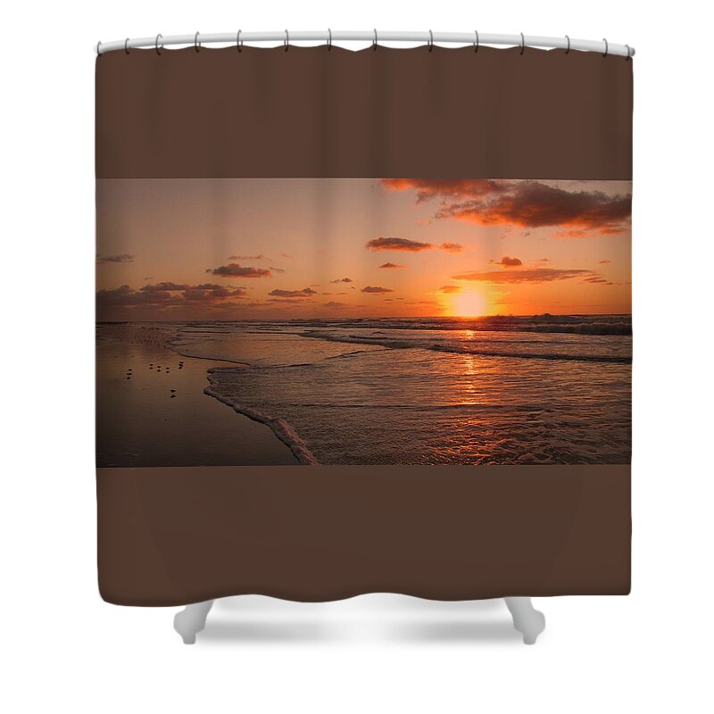 Beach Shower Curtain featuring the photograph Wildwood Beach Sunrise II by David Dehner
