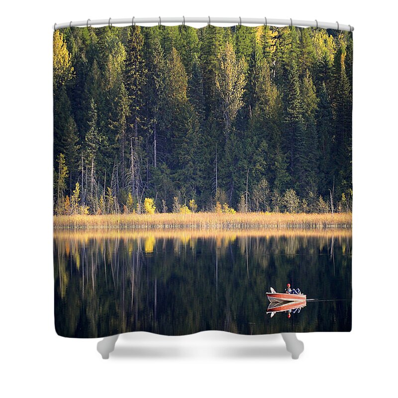 Boating Shower Curtain featuring the photograph Wilgress Lake British Columbia by Mary Lee Dereske