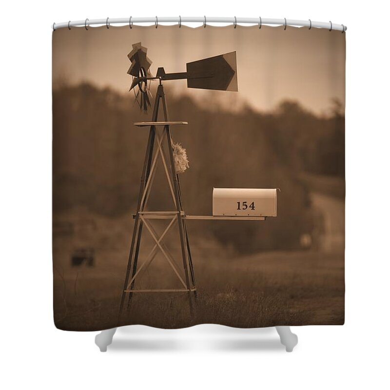 7687 Shower Curtain featuring the photograph Wind and Mail by Gordon Elwell
