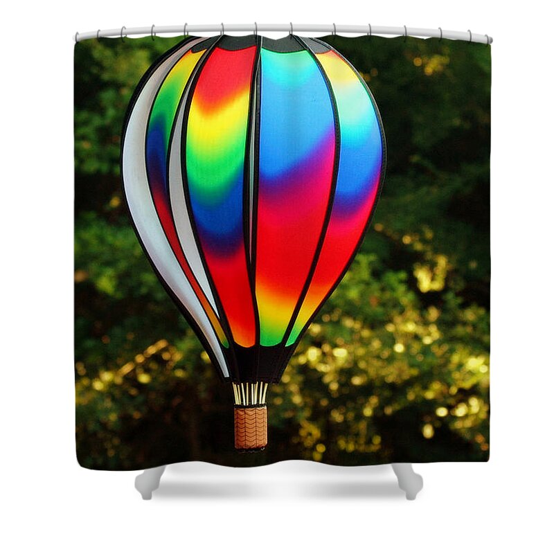 Wind Shower Curtain featuring the photograph Wind Catcher Balloon by Farol Tomson
