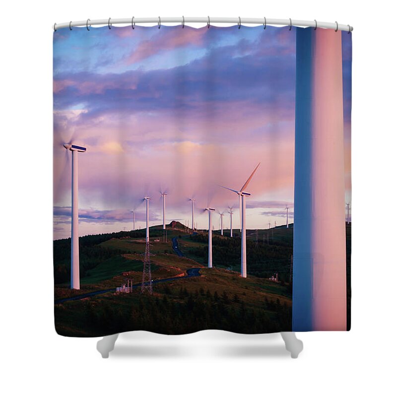 Scenics Shower Curtain featuring the photograph Wind Turbines by Bjdlzx