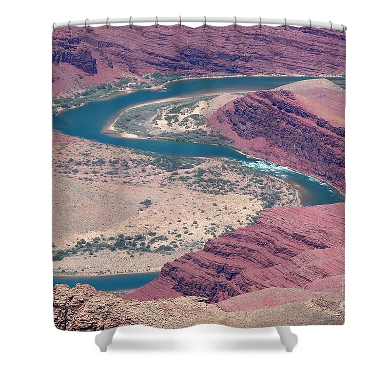 Grand Canyon National Park Shower Curtain featuring the photograph Winding Colorado River by Debra Thompson