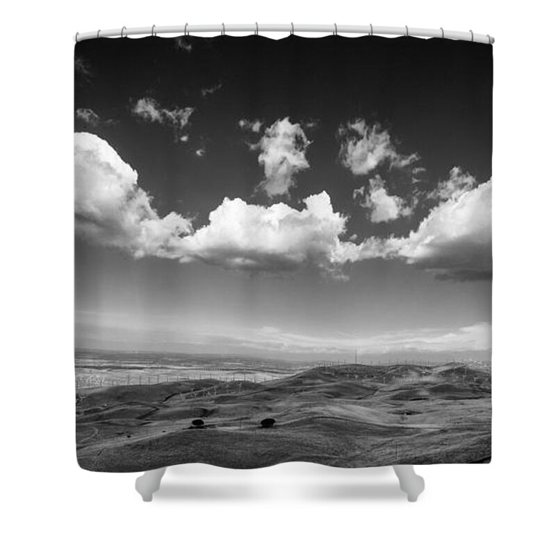 California Shower Curtain featuring the photograph Windmill Electric Power Station by Alexander Fedin