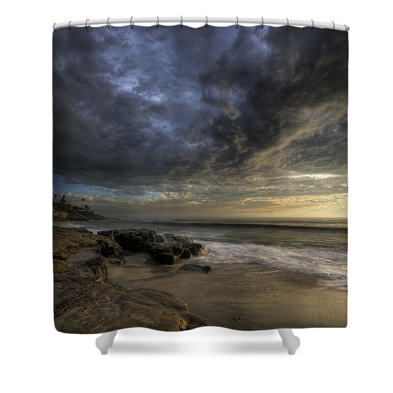 Clouds Shower Curtain featuring the photograph WindNSea Stormy Sky by Peter Tellone