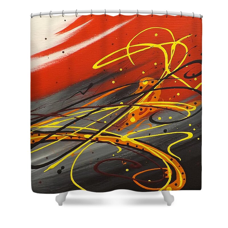 Windsurfer Shower Curtain featuring the painting Windsurfer Right by Darren Robinson