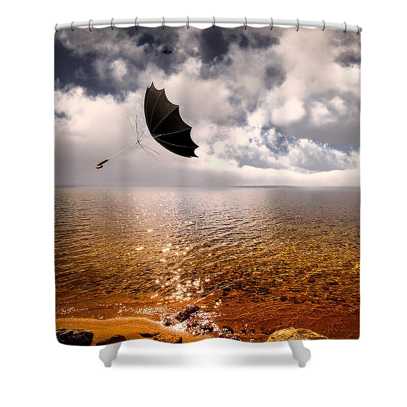Umbrella Shower Curtain featuring the photograph Windy by Bob Orsillo