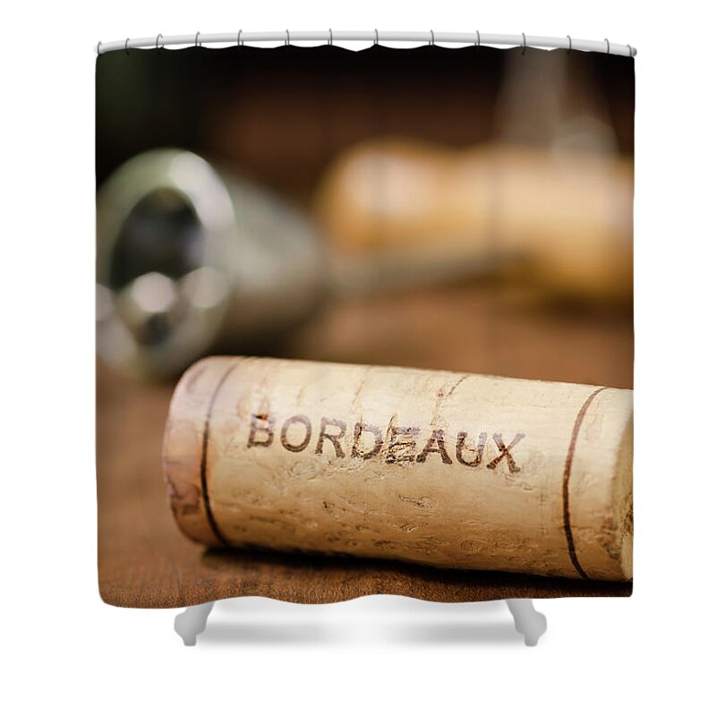 Corkscrew Shower Curtain featuring the photograph Wine Cork From Bordeaux France by 1morecreative