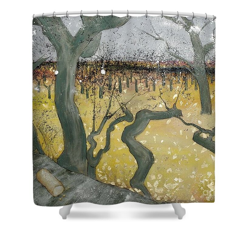 Vineyards Shower Curtain featuring the painting Wine Country by Cynthia Parsons