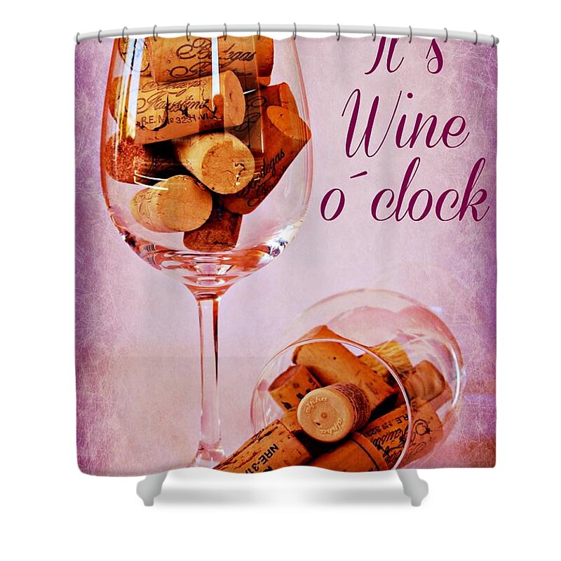 Wine Glasses Shower Curtain featuring the photograph Wine Time by Clare Bevan