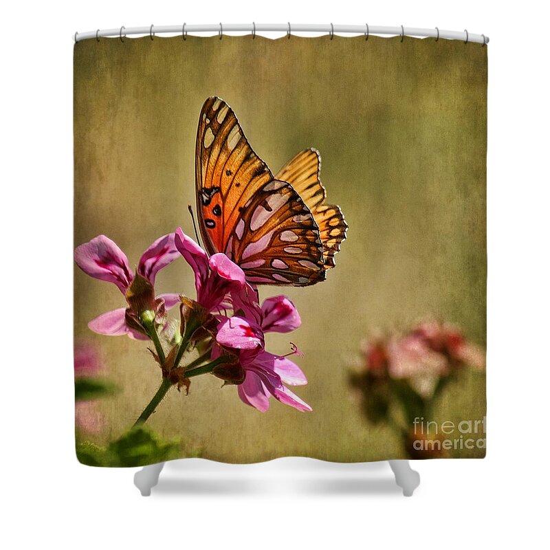 Butterfly Shower Curtain featuring the photograph Winged Beauty by Peggy Hughes