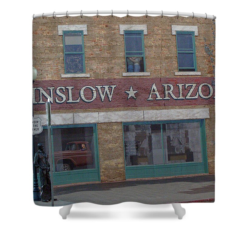 Winslow Shower Curtain featuring the photograph Winslow Arizona by Tikvah's Hope