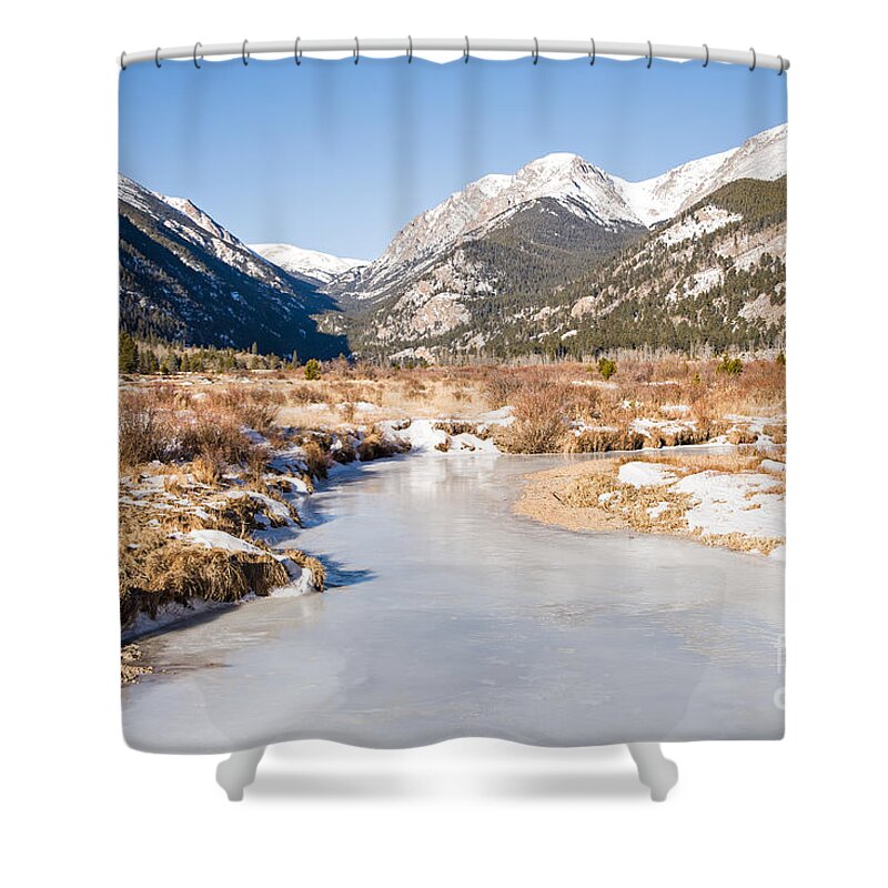 Colorado Shower Curtain featuring the photograph Winter at Horseshoe Park in Rocky Mountain National Park by Fred Stearns