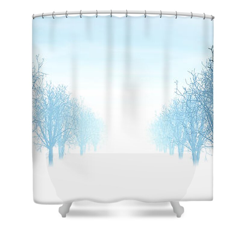Avenue Shower Curtain featuring the digital art Winter Avenue by Nicholas Burningham