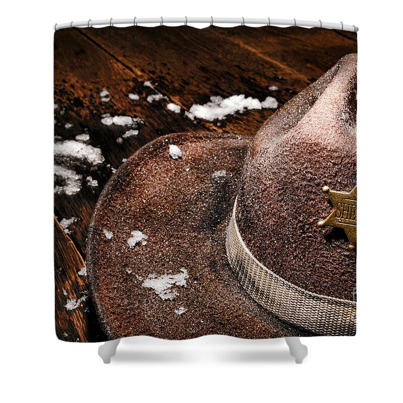 Sheriff Shower Curtain featuring the photograph Winter Duty by Olivier Le Queinec