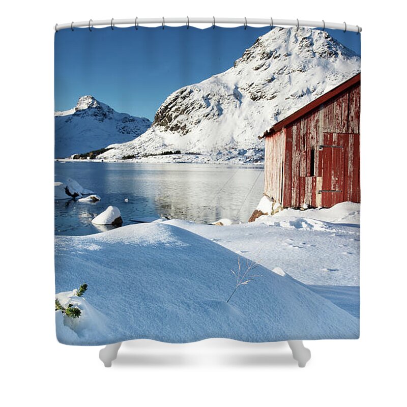 Tranquility Shower Curtain featuring the photograph Winter Landscape Norway by Daniel Osterkamp