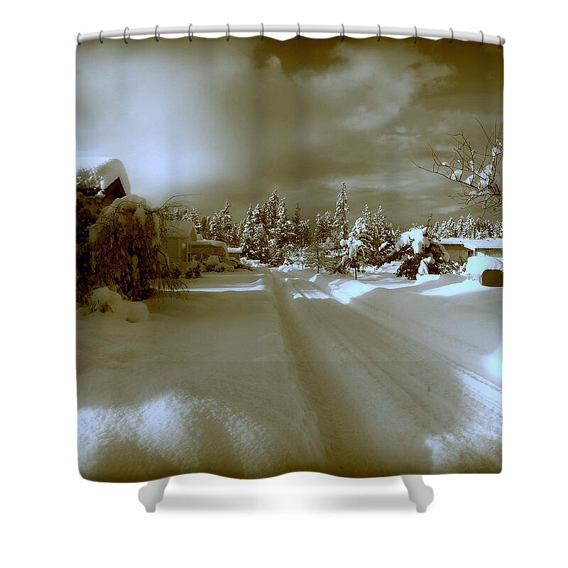 Winter Shower Curtain featuring the photograph Winter Lane by Micki Findlay