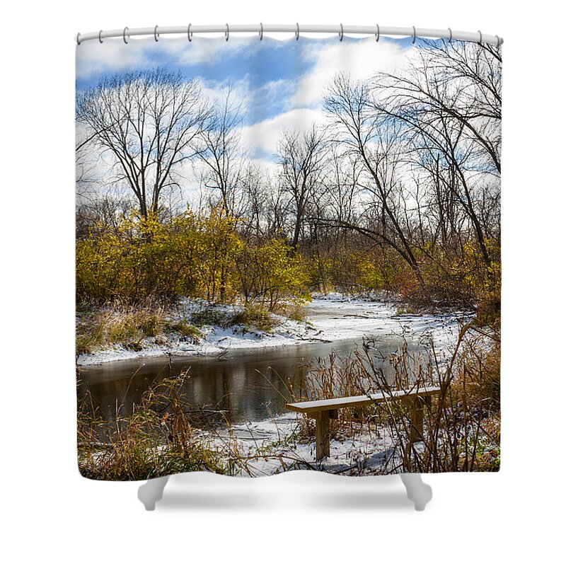 Winter Scene Shower Curtain featuring the photograph Winter Oxbow by Ed Peterson