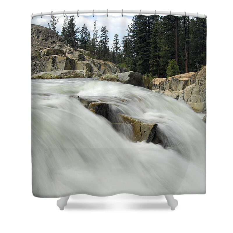 Yuba River Shower Curtain featuring the photograph Winter Runoff by Donna Blackhall