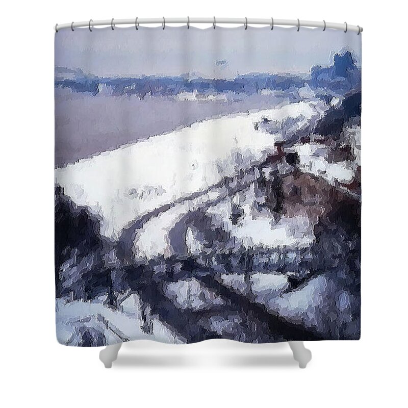 Memphis Shower Curtain featuring the photograph Winter Storm of 2002 by Belinda Lee