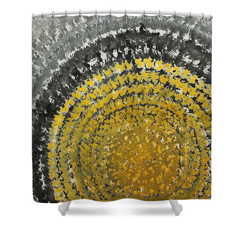 Sun Shower Curtain featuring the painting Winter Sun original painting by Sol Luckman