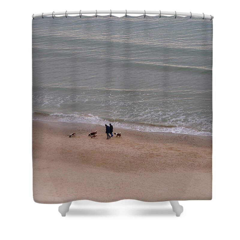 Pets Shower Curtain featuring the photograph Winter Walk by Kathy Collins