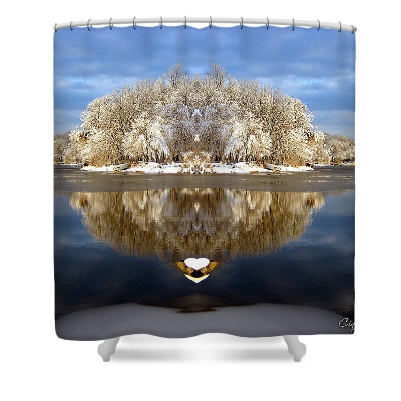 Winter Shower Curtain featuring the photograph Winter Wonderland Love by Cindy Greenstein