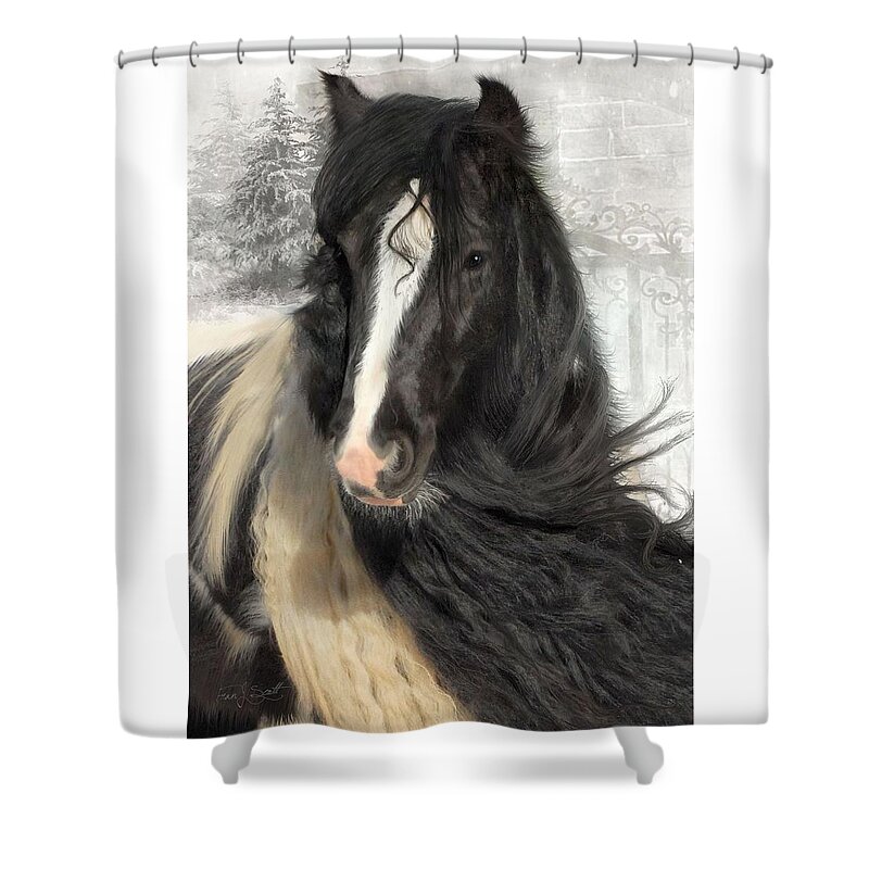 Gypsy Horses Shower Curtain featuring the photograph Winter Woolies by Fran J Scott