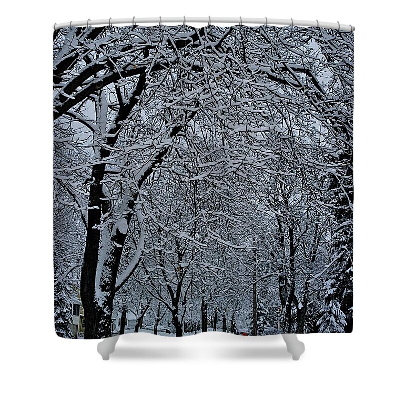 Shoveling Shower Curtain featuring the photograph Winter's Work by Joseph Yarbrough