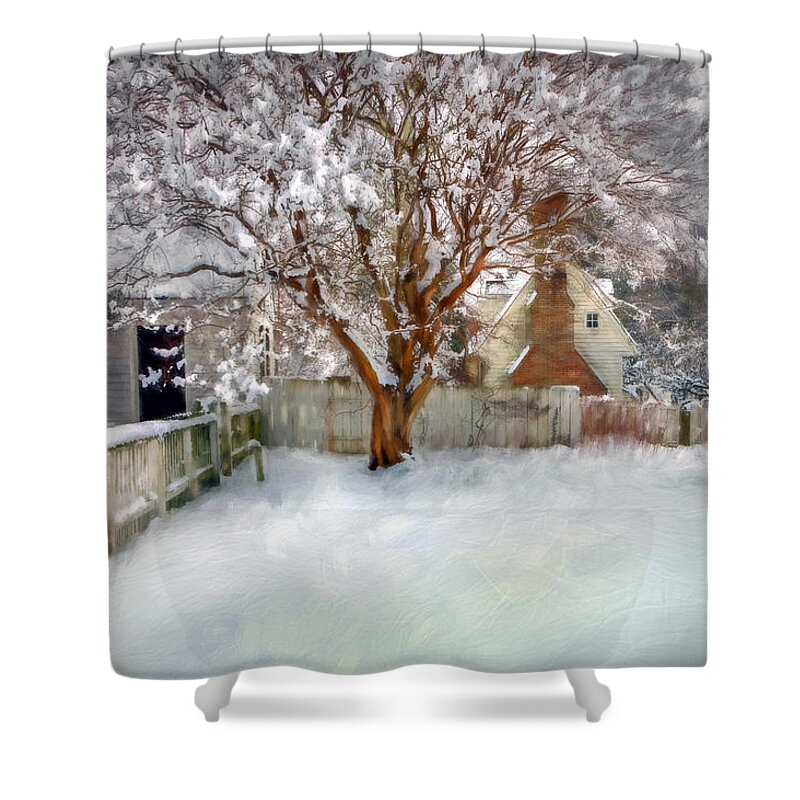 Crepe Myrtle Shower Curtain featuring the photograph Wintry Garden by Jerry Gammon