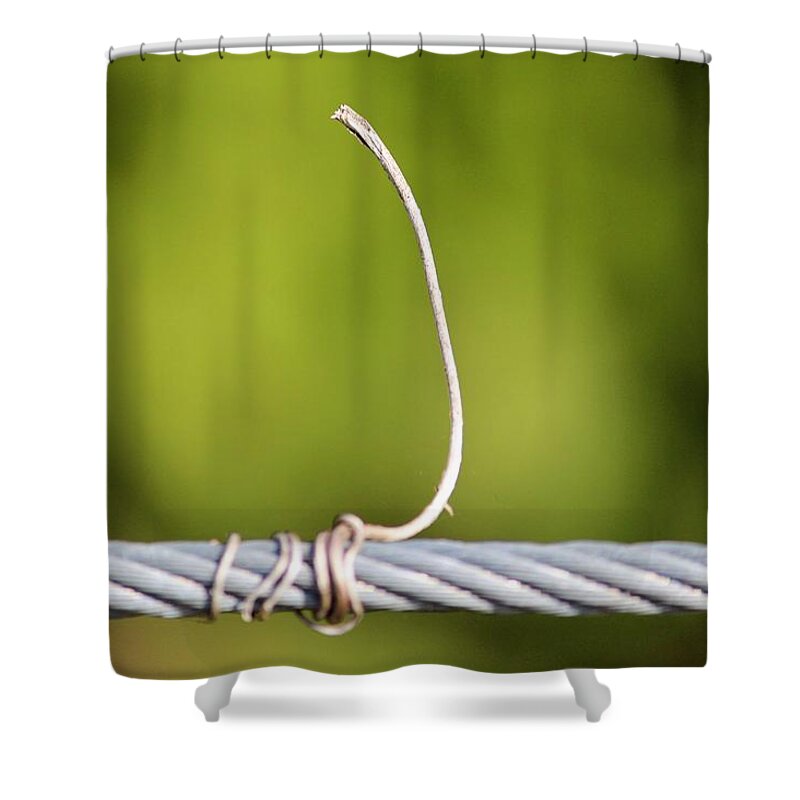 Wire Shower Curtain featuring the photograph Wire On Wire by Cynthia Guinn