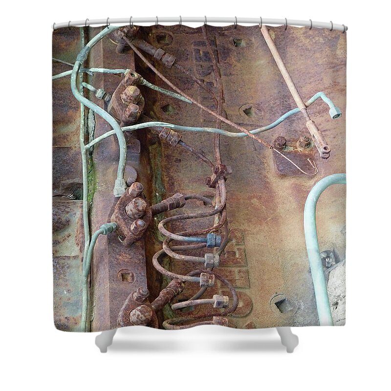 Newel Hunter Shower Curtain featuring the photograph Wired by Newel Hunter