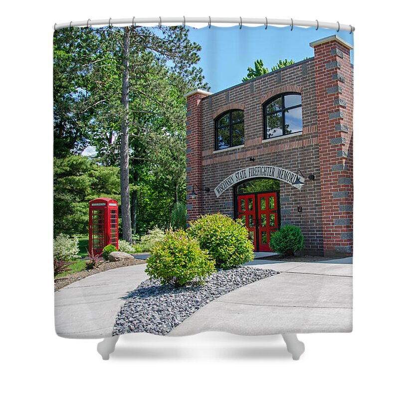 Firefighters Shower Curtain featuring the photograph Wisconsin State Firefighters Memorial 6 by Susan McMenamin