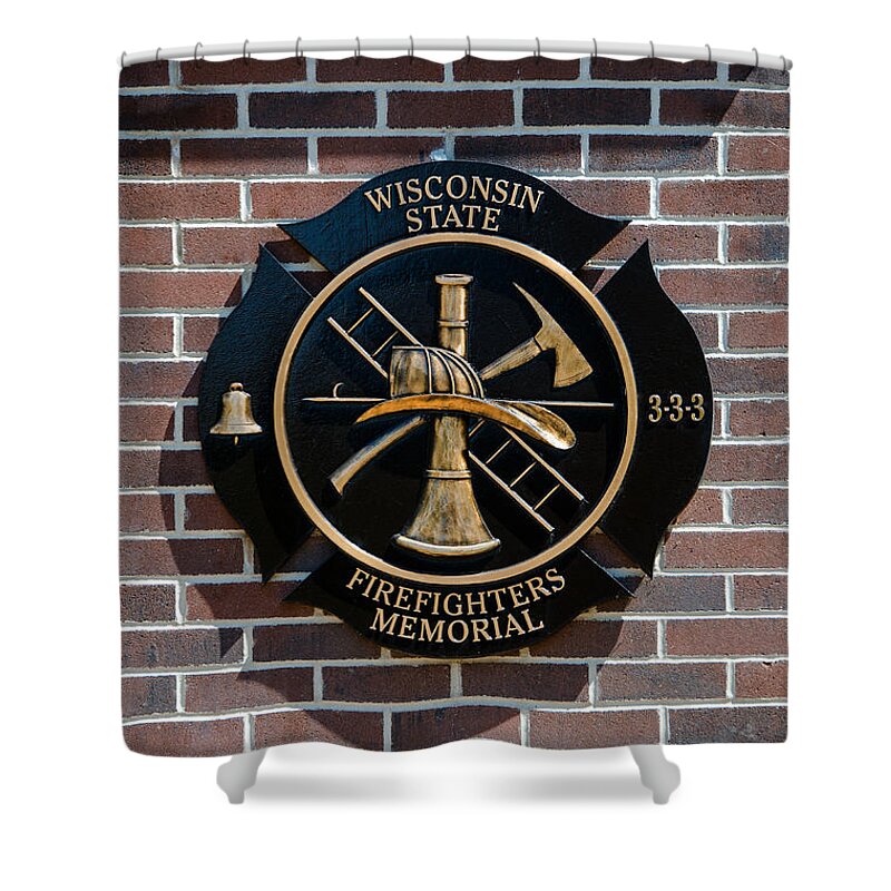 Firefighters Shower Curtain featuring the photograph Wisconsin State Firefighters Memorial Park 5 by Susan McMenamin