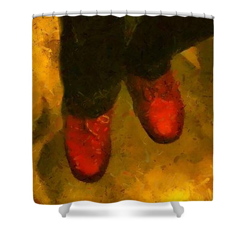 Legs Shower Curtain featuring the painting Witch Walking by RC DeWinter