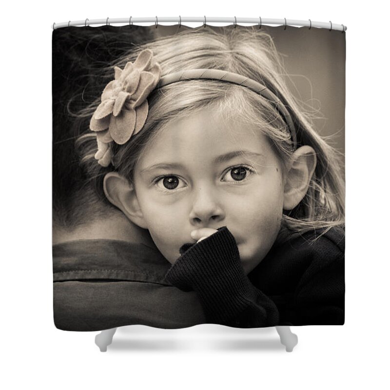 Bill Pevlor Shower Curtain featuring the photograph With Dad - B and W by Bill Pevlor