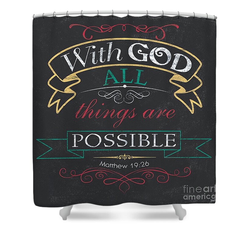 God Shower Curtain featuring the painting With God by Debbie DeWitt