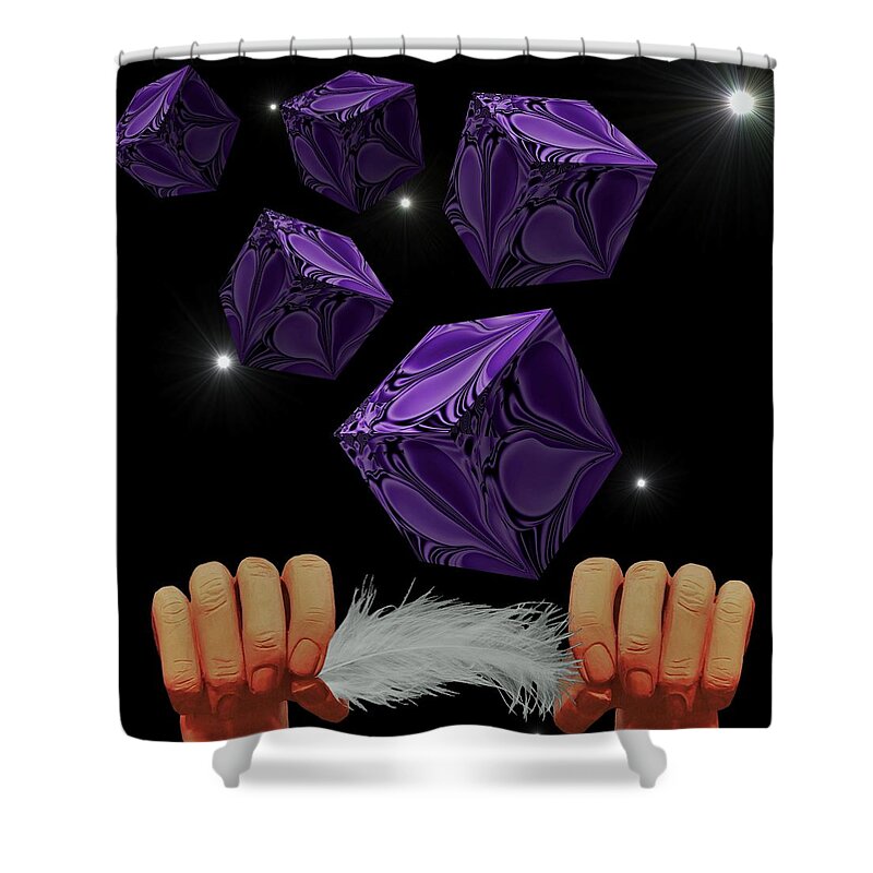 Digital Art Shower Curtain featuring the digital art With the Lightest Touch by Barbara St Jean