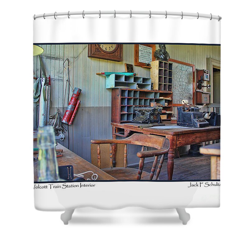 Wolcott House Shower Curtain featuring the photograph Wolcott Train Station Interior 2611 by Jack Schultz