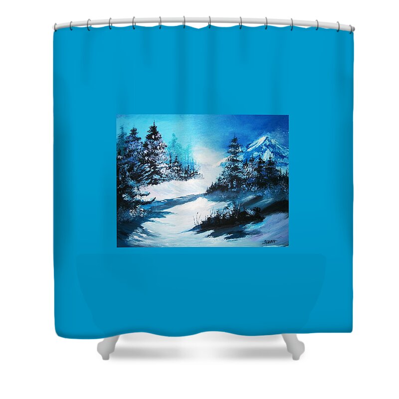 Landscapes Shower Curtain featuring the painting Wonders of Winter by Al Brown