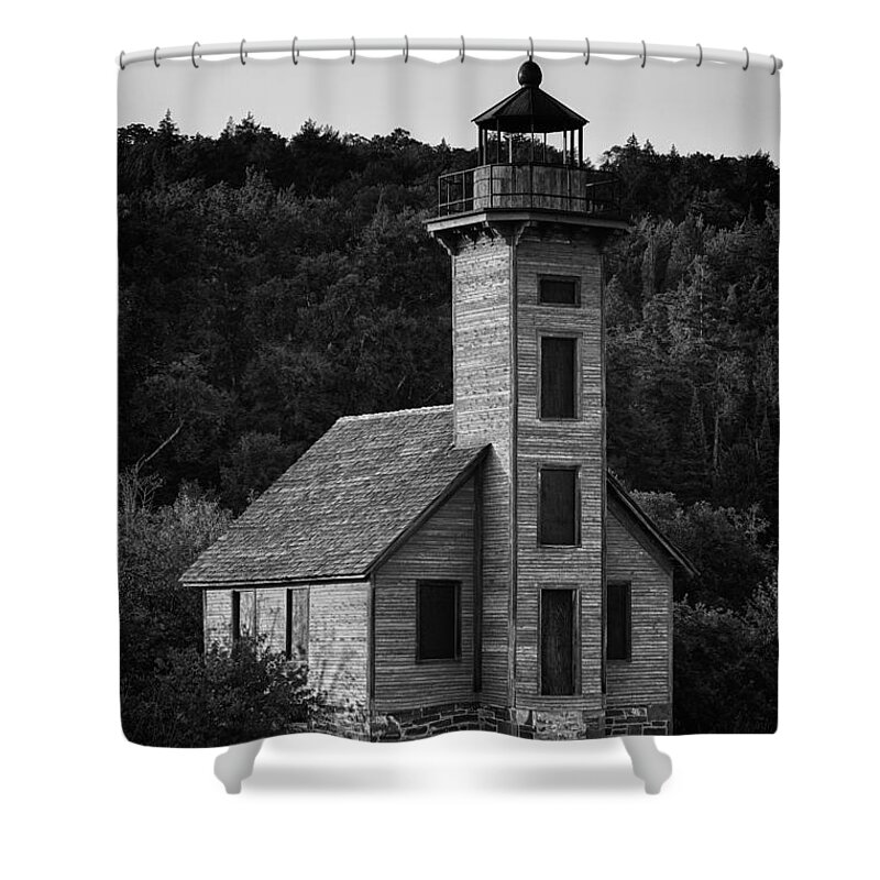 Lighthouse Shower Curtain featuring the photograph Wooden Lighthouse by Sebastian Musial