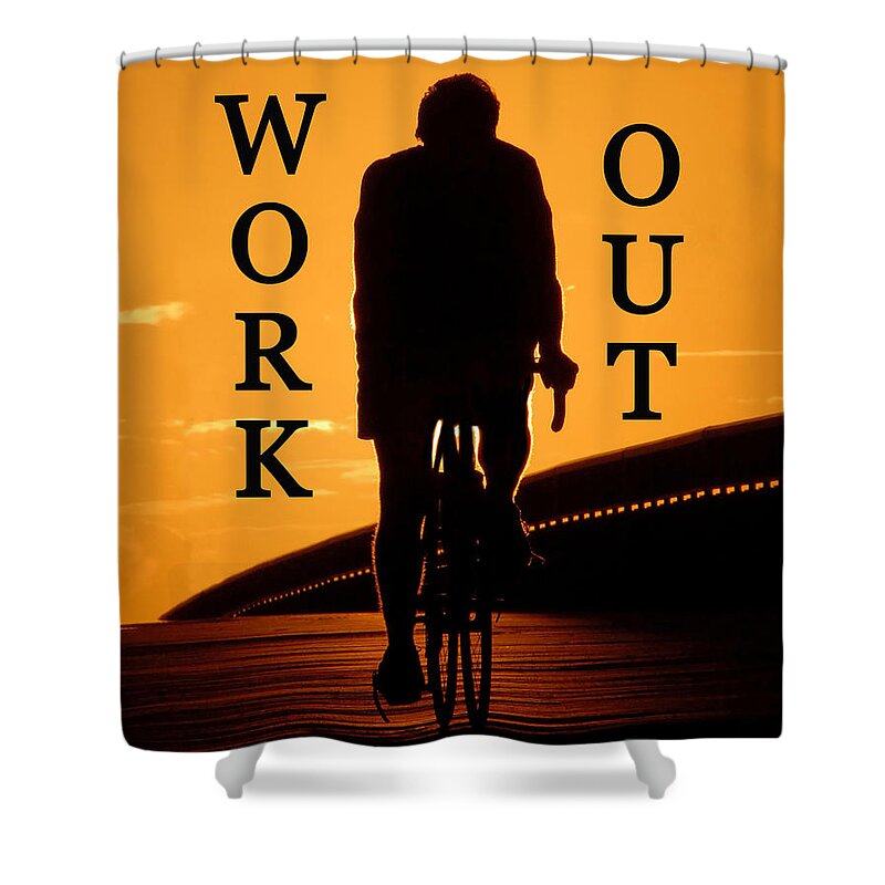 Work Out Shower Curtain featuring the photograph Work Out vertical work one by David Lee Thompson
