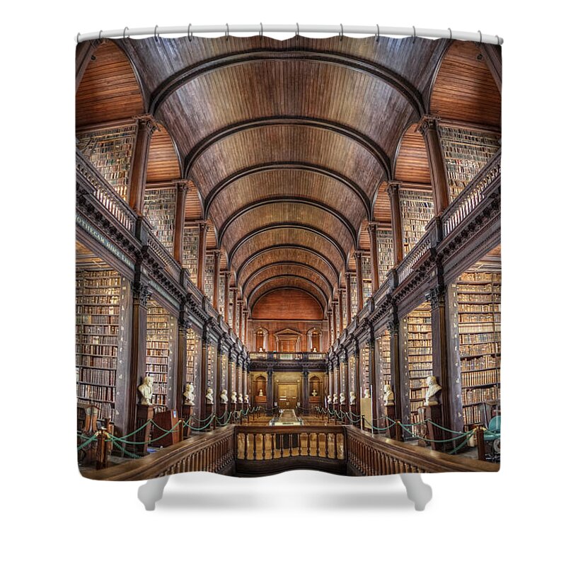 Library Shower Curtain featuring the photograph World Of Books by Evelina Kremsdorf