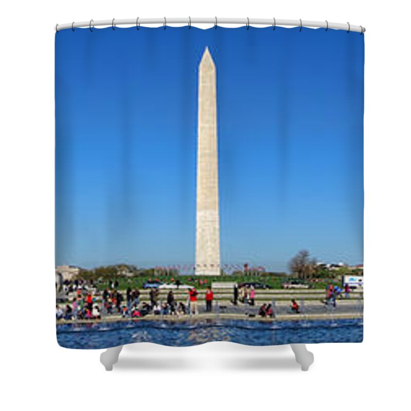 National Shower Curtain featuring the photograph World War II Memorial by Olivier Le Queinec
